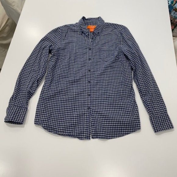 JOE FRESH Blue & Gray 100% Cotton Plaid Button Shirt ~ Size Small - Picture 1 of 14